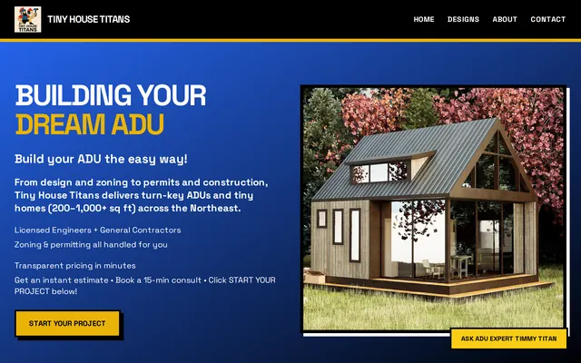 Tiny House Titans Modern ADU site